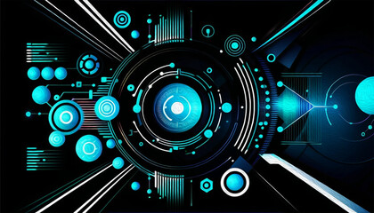 Abstract technology background. . Oil paint illustration.