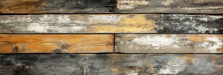 Naklejka premium Texture of old light wood with cracks and peeling paint, background