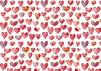 水彩風　真っ赤なハートチョコ パターン2