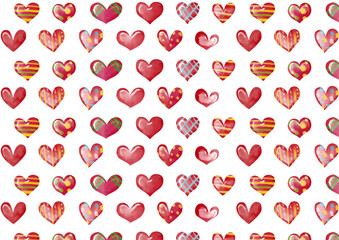 水彩風　真っ赤なハートチョコ パターン3