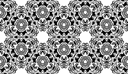 geometric pattern with floral abstract ornament. Seamless vector background.