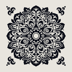 Mandala pattern stencil abstract floral ornament,