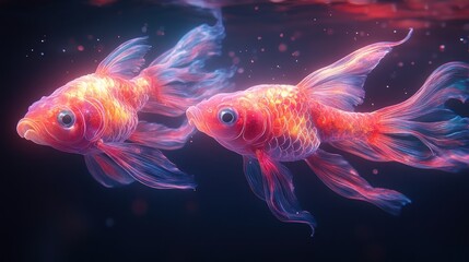 Surreal aesthetic Pisces logo design featuring artistic interpretations of fish, ideal for astrology and mystical branding