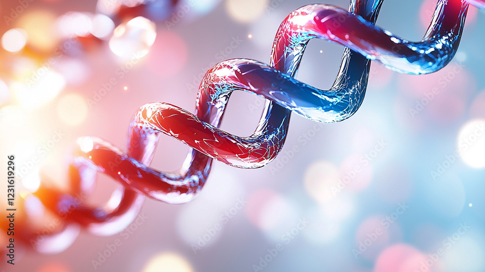 Poster abstract dna double helix a sparkling molecular structure
