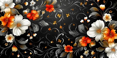 3d seamless flower pattern background