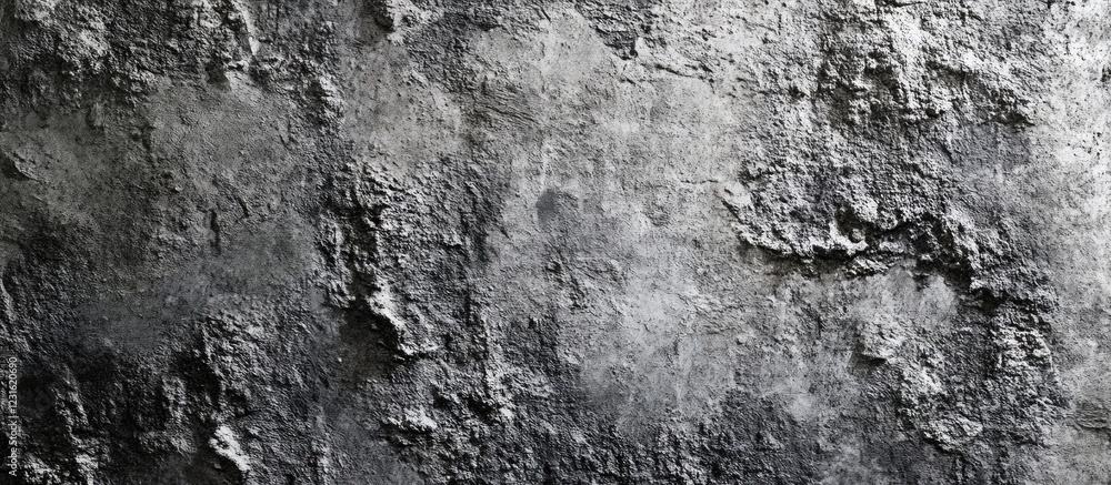 Aufkleber gray stone wall texture in horizontal panorama with rough, uneven surface and distinct natural patte