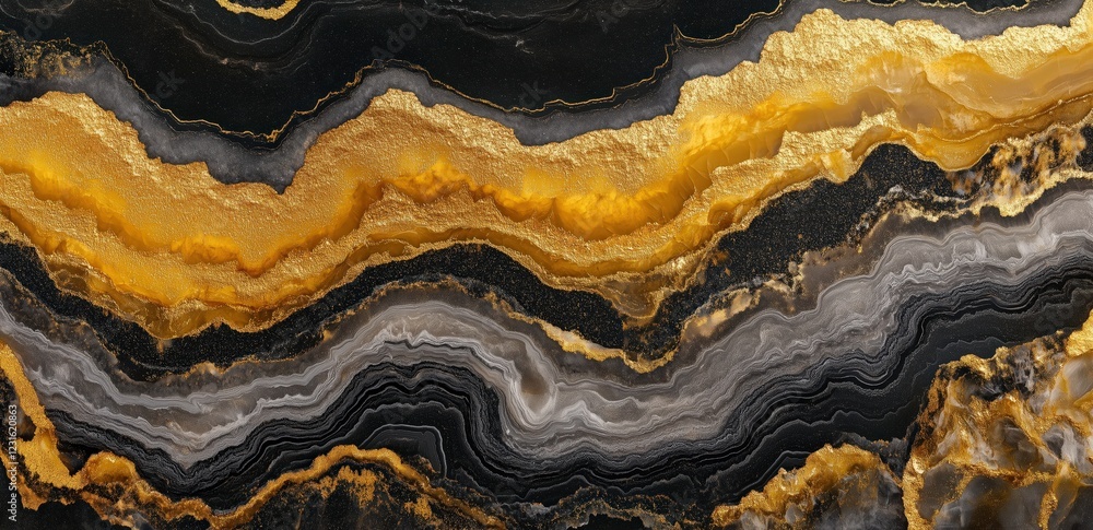 Poster black and gold marble: a luxurious and abstract background texture showcasing mesmerizing swirls of 