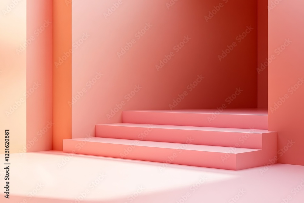 Poster exploring modern minimalism: a soft palette in architectural design and interior spaces
