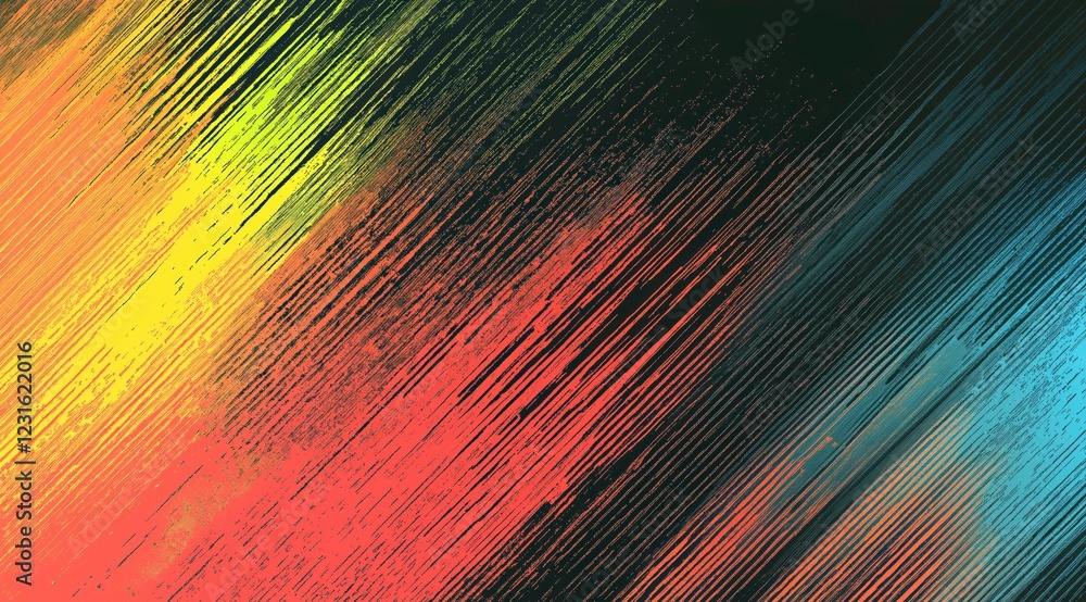 Poster dynamic abstract: a vibrant and abstract digital art piece featuring bold strokes of color in vibran