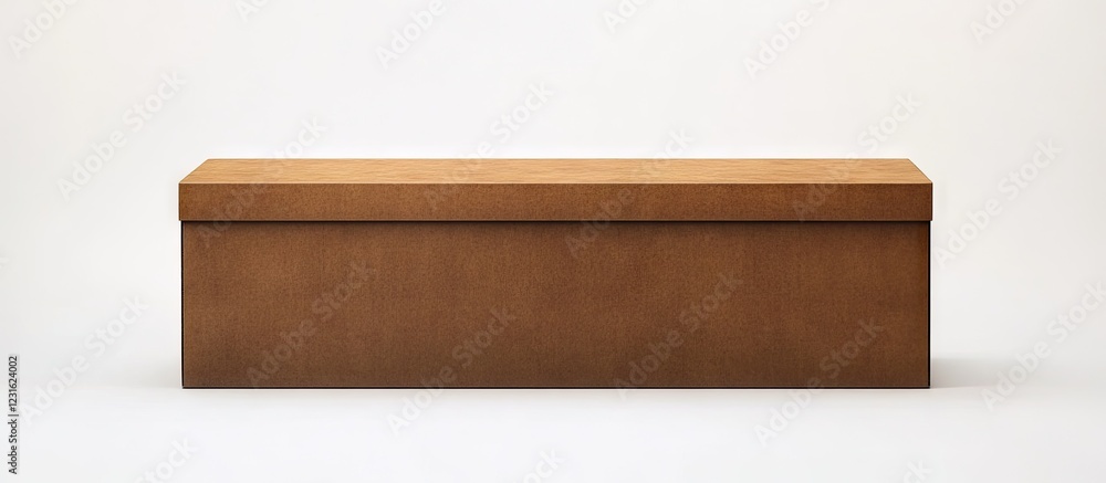 Poster large brown cardboard box positioned centrally against a clean white background emphasizing its prac