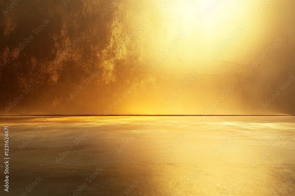 Poster abstract golden background with textured surface and warm light reflection, ideal for luxury and ele