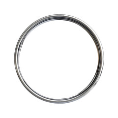 Modern Round Bathroom Mirror with Metallic Frame Isolated on Transparent Background