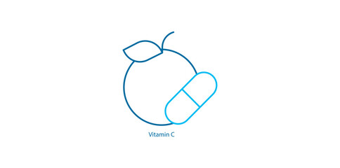 Vitamin C: Vector Icon for Antioxidant and Immune Support