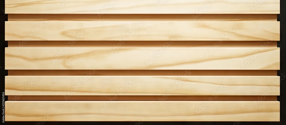 Aufkleber light beige horizontal wooden plank texture on a black background with smooth grains and natural pat