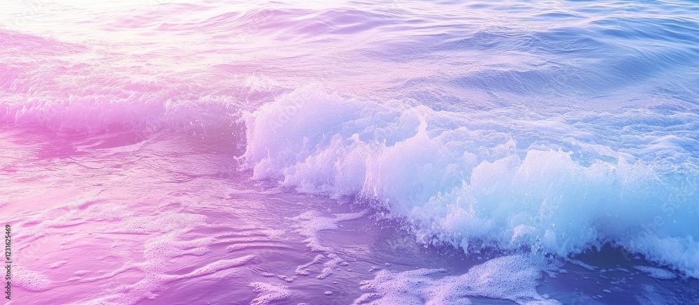 Poster soothing gradient waves of lilac and violet hues blend seamlessly with soft blue tones in an etherea