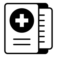 Obraz premium Medical Record line glyph icon