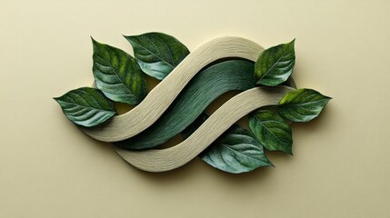 Unique logo design of green leaves intertwined with technology symbols to symbolize eco-friendly solutions