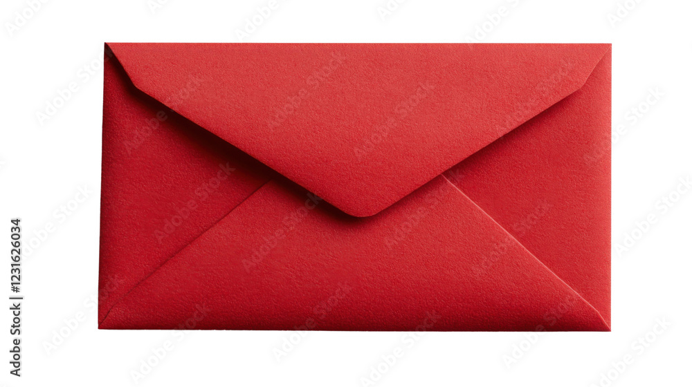 Poster closed red envelope on transparent background representing communication