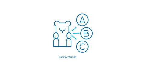 Gummy Vitamins: Vector Icon for Chewable Nutritional Support