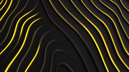 Sleek Black Canvas Design with Vibrant Yellow Neon Lines