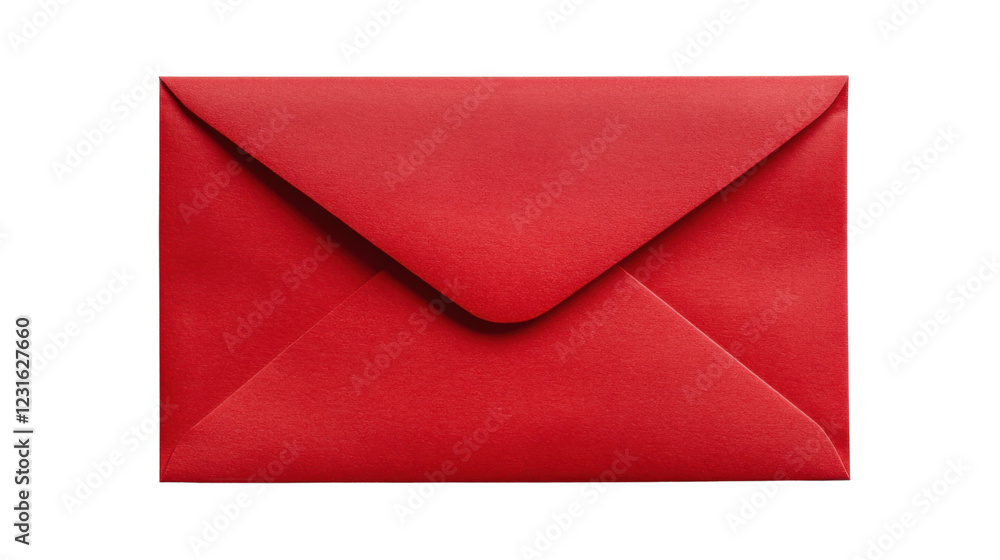 Poster red envelope closed on transparent background representing communication