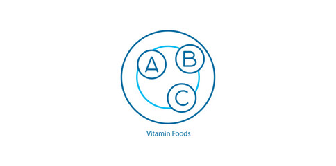 Fototapeta premium Vitamin Foods: Vector Icon for Nutritious Food Supplements