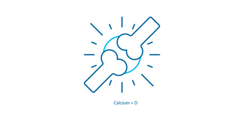Calcium Plus Vitamin D: Vector Icon for Bone Health Supplements