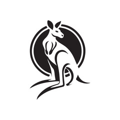 2d kangaroo logo on a white background