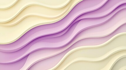 Obraz premium Abstract Lavender and Cream Waves: A Serene Digital Artwork