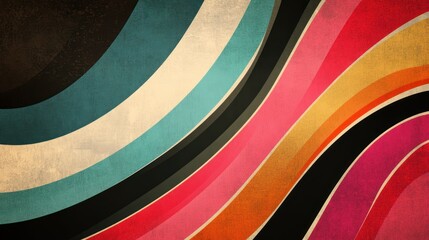 Retro Colorful Swirling Stripes Background Texture