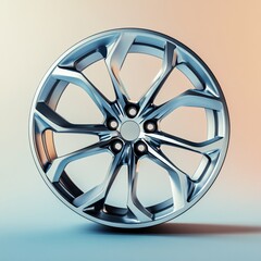 Fototapeta premium Low Angle Perspective of Cutting Edge Aluminum Wheel Design