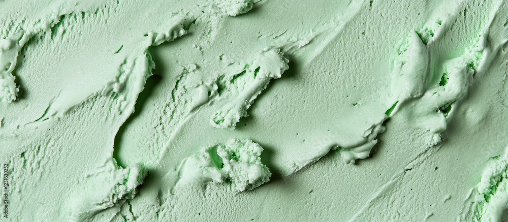 Poster mint green ice cream texture backdrop with smooth creamy swirls and small dark mint flecks for vibra