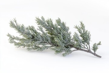 Silver rosemary sprig, studio shot, white background, decor