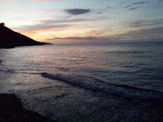Crete south evening at sea