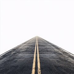 Realistic 3D Render of an Empty Road with Abstract Lines