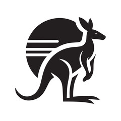 2d kangaroo logo on a white background