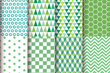 Set of geometric seamless patterns