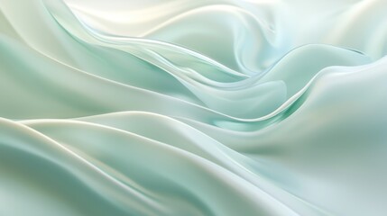 Fototapeta premium Serene Aqua Silk Drapery: Abstract Texture of Flowing Fabric