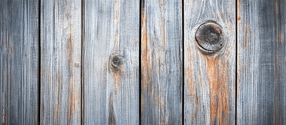Aufkleber rustic wood texture with horizontal planks in gray and brown tones featuring visible knots and grain