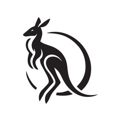 2d kangaroo logo on a white background