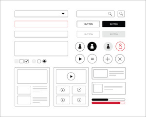 Vector set of web design elements.