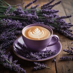 Gorgeous lavender latte with purple tones