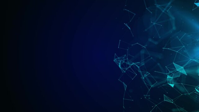 Abstract Plexus Digital Geometrical Background 4k animation of an abstract technology background with moving lines and dots for network digital data concept and communication seamless.