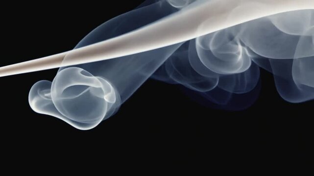 moke Rings Expanding in Slow Motion Black Background Cinematic Animation