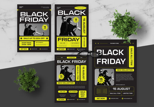 Yellow And Green Black Friday Flyer
