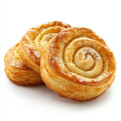 Freshly Baked Swirl Pastries with Flaky Layers and Sweet Aroma
