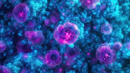 A Luminous Background with Bright Cyan and Neon