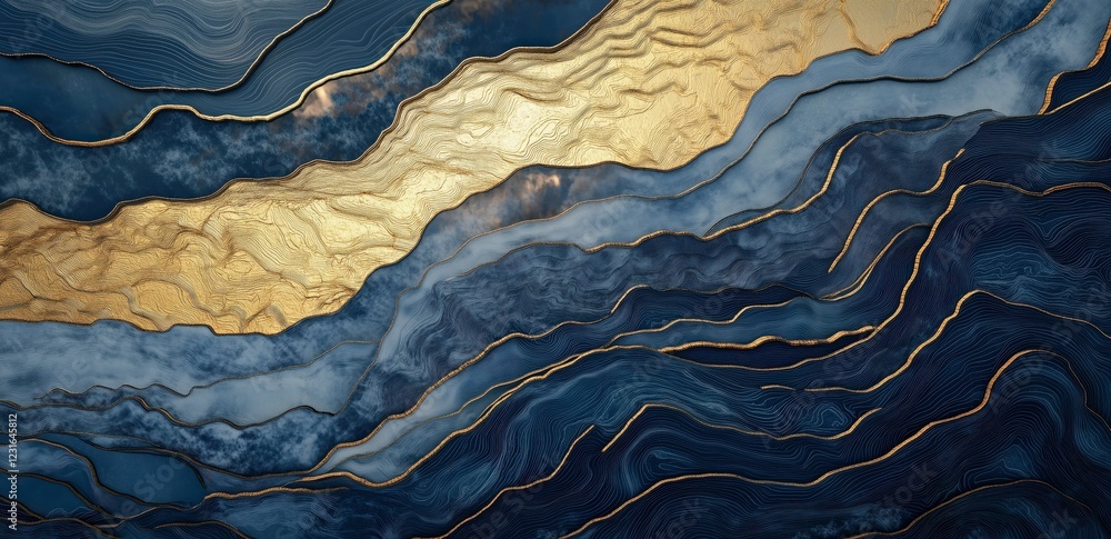 Poster abstract navy blue and gold: a mesmerizing abstract artwork featuring a dynamic interplay of navy bl