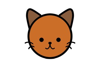 可愛い猫の顔、イラスト