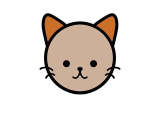 可愛い猫の顔、イラスト